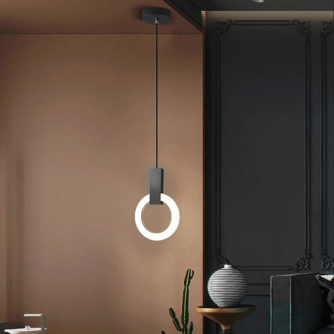 Nordisk Trä LED Hänglampa Cirkelformad