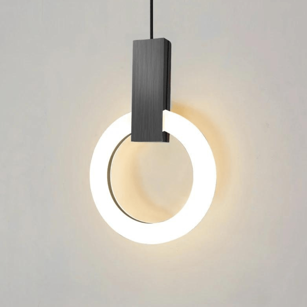 Nordisk Trä LED Hänglampa Cirkelformad