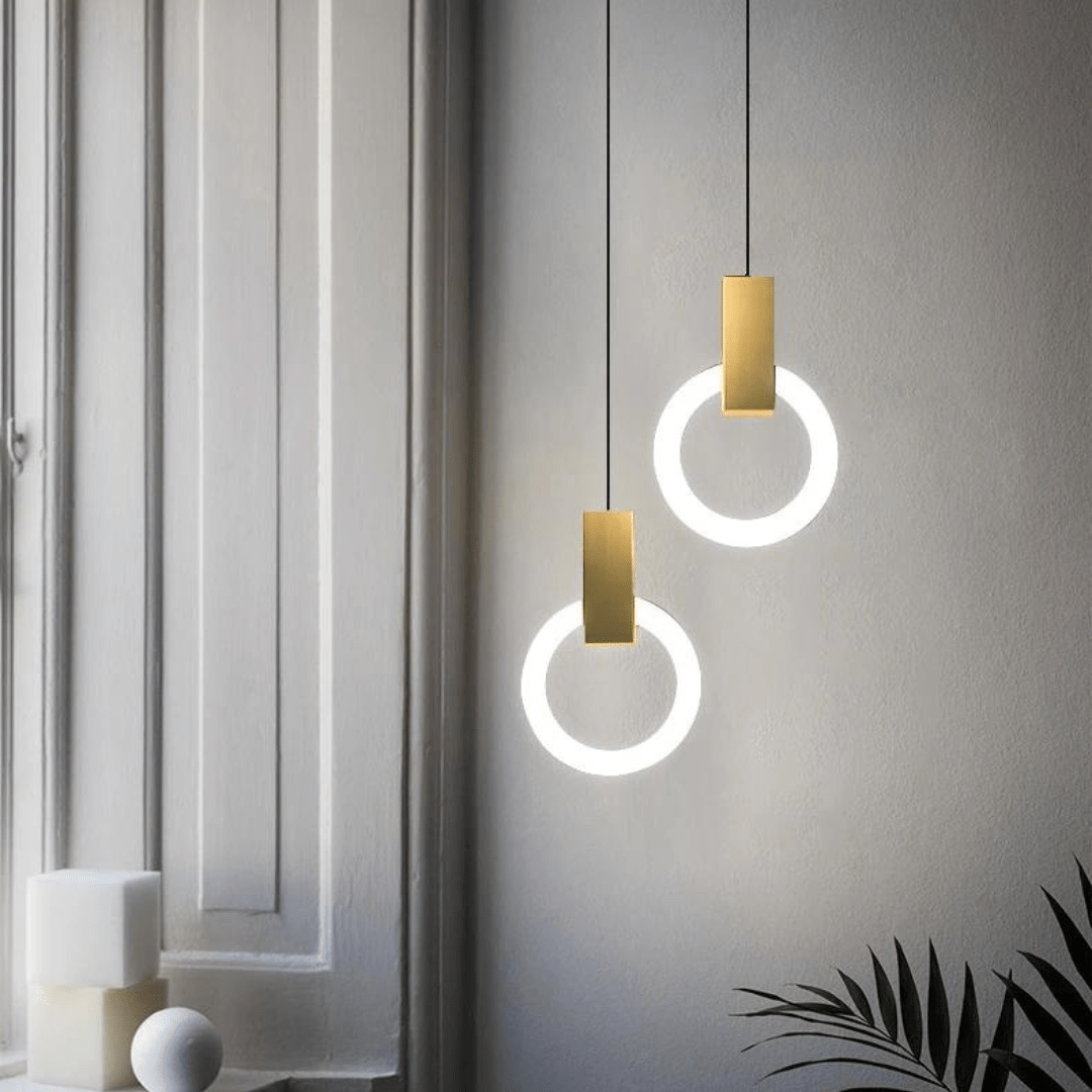 Nordisk Trä LED Hänglampa Cirkelformad