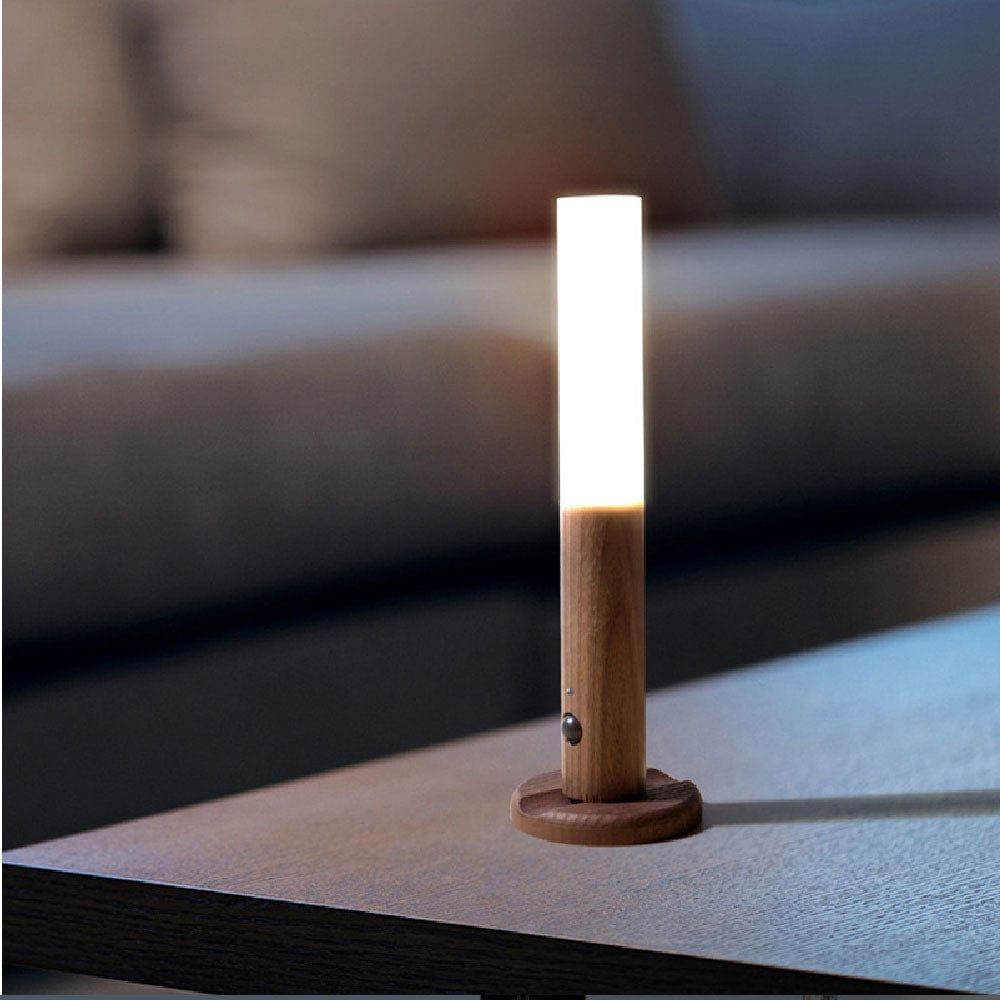 GlowSense - Trä Smart Vägglampa med Rörelsesensor