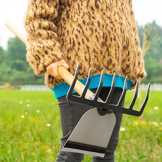 GardenMaster 2-i-1 | Tung arbetar rake hoe för jordberedning