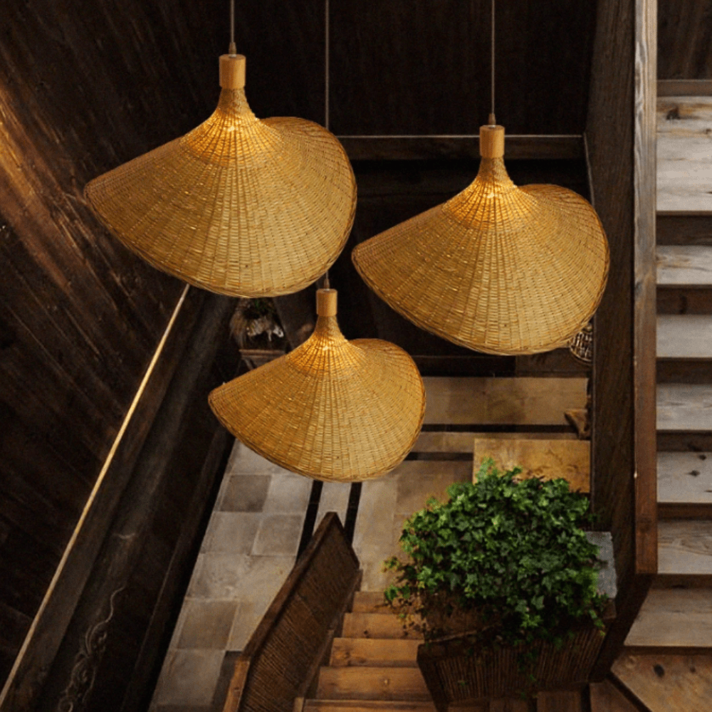 BambooShimmer Light - Rustikalt bambuspendellampa för en naturlig atmosfär