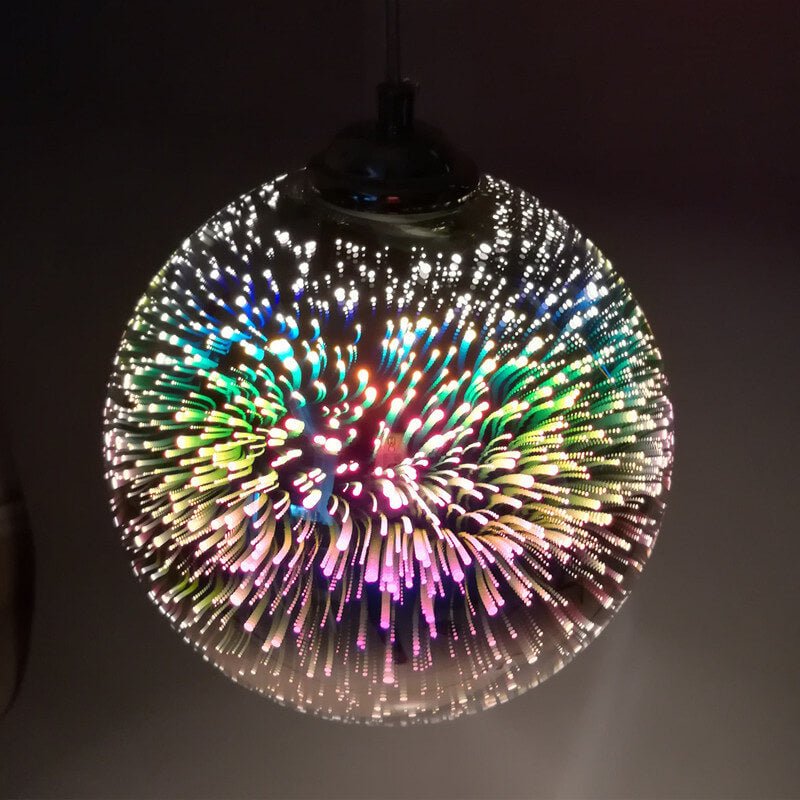 SPARKDOME – 3D Glas-kupol-lampa med färgglad belysning