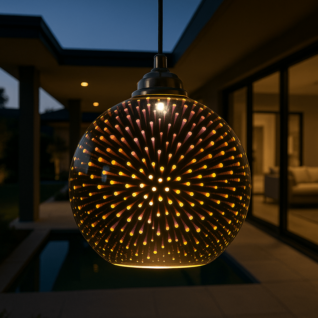 SPARKDOME – 3D Glas-kupol-lampa med färgglad belysning