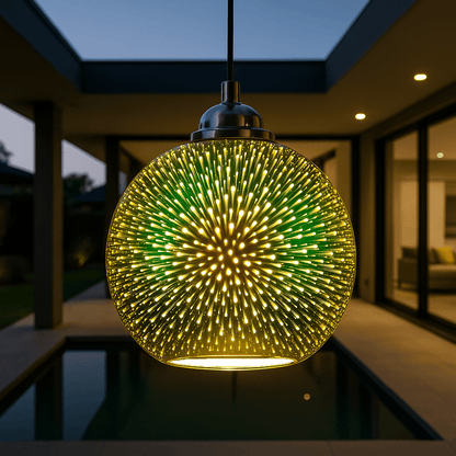 SPARKDOME – 3D Glas-kupol-lampa med färgglad belysning