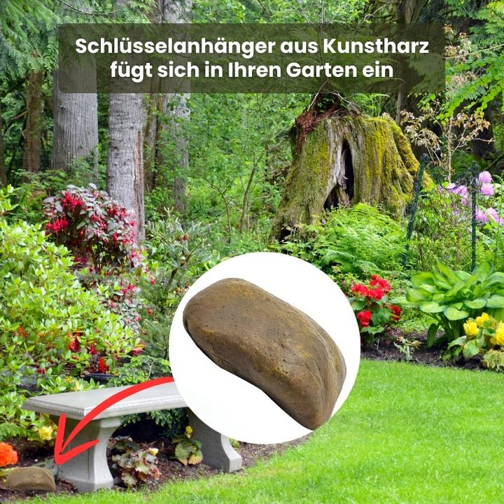 Carvallo SafeRock Secure | Förvaringsställ för nycklar och kontanter | Väderbeständig & Lurigt Äkta | För trädgård & Uteområde