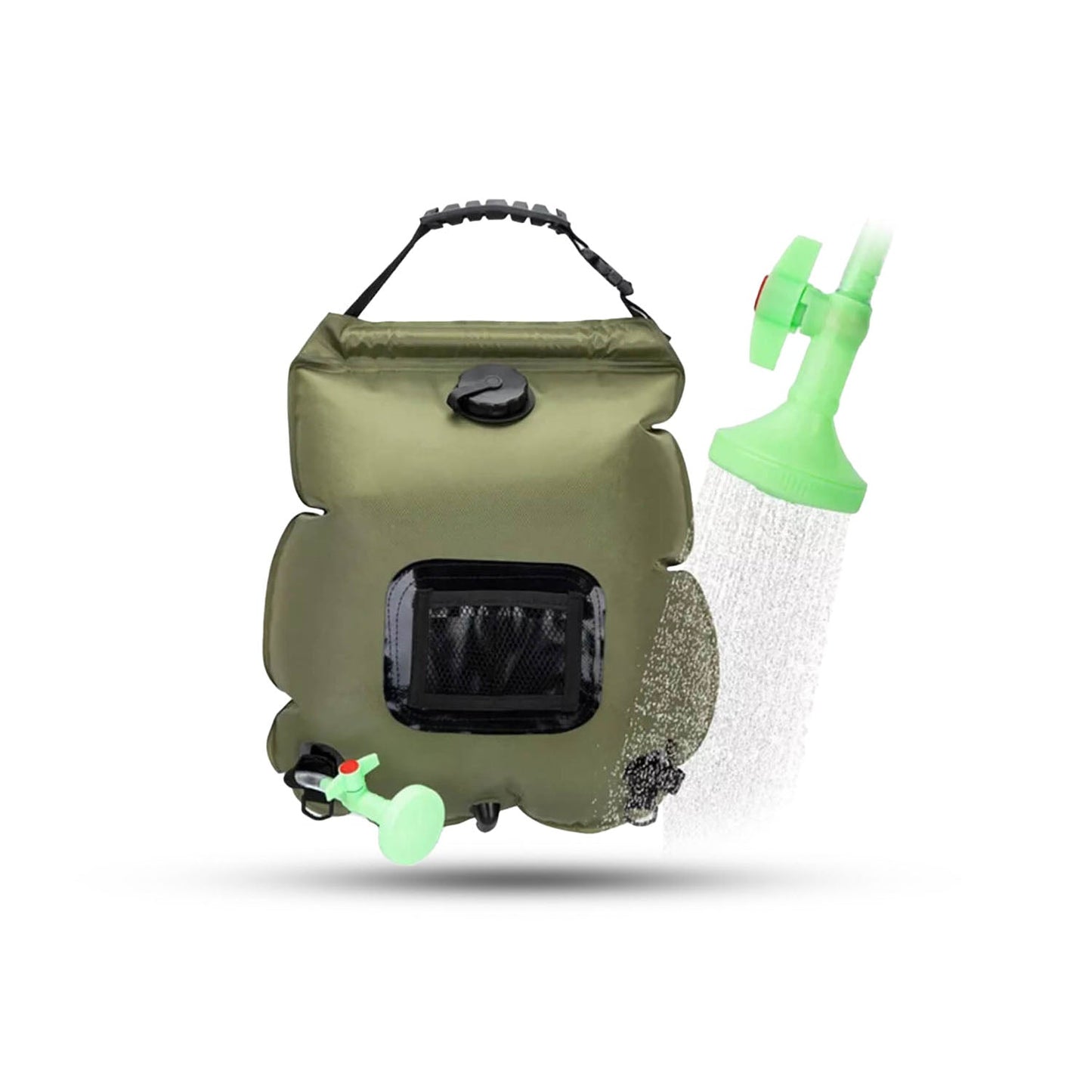 Solarlångduschpåse med avtagbar slang och av/på-brytare