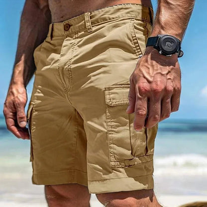 Bomulls Cargo Shorts med fickor för män
