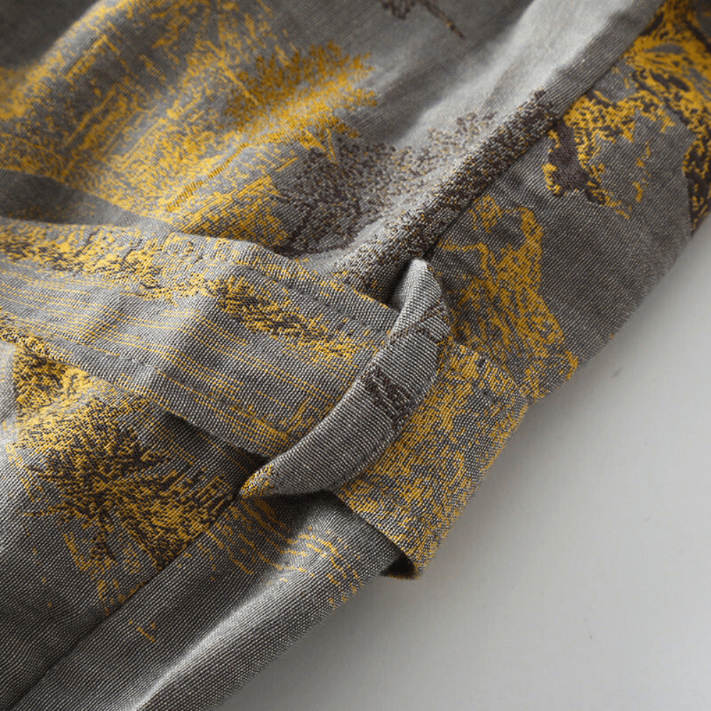 Kimono bomullsgaze-badrock – Retro unisexdesign