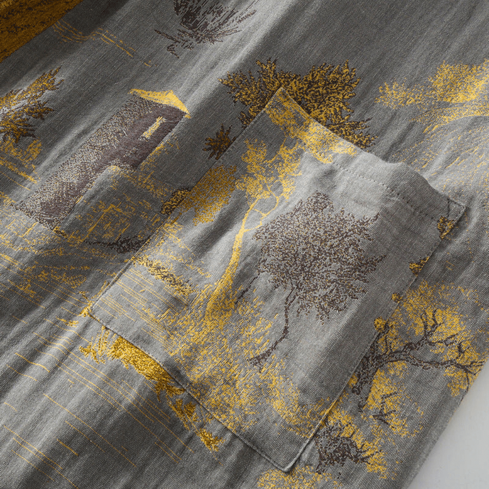 Kimono bomullsgaze-badrock – Retro unisexdesign