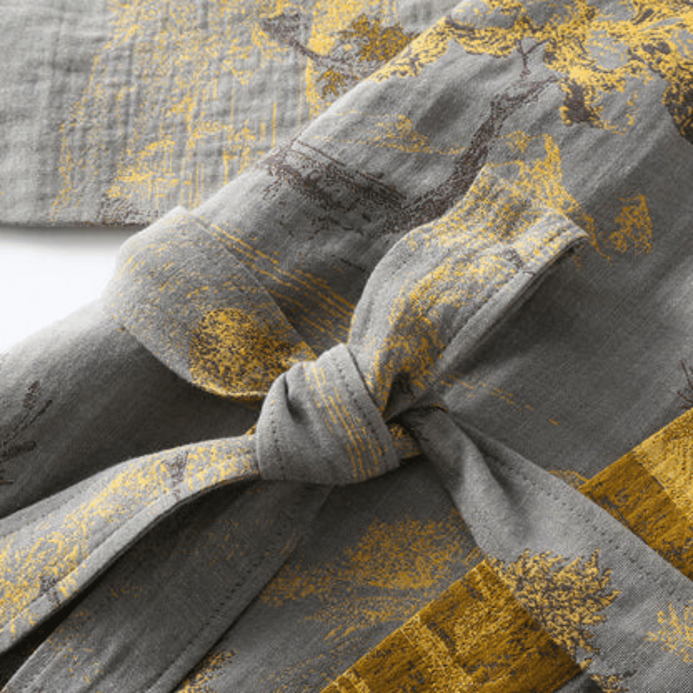 Kimono bomullsgaze-badrock – Retro unisexdesign