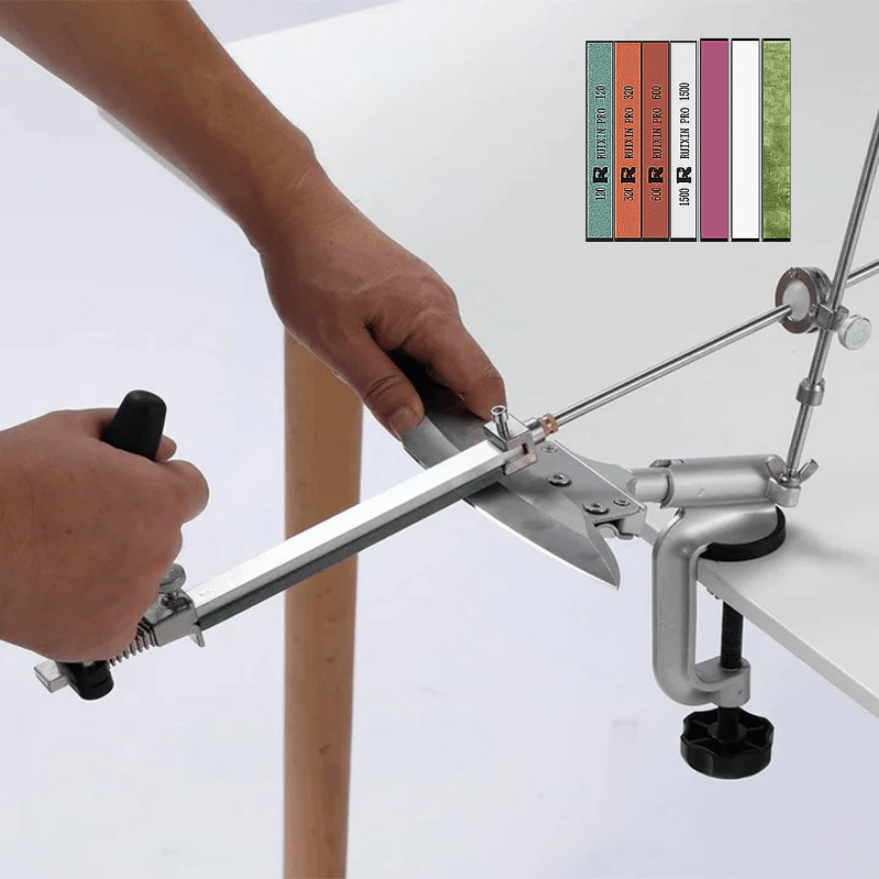 Messerslipare Pro – Precist slipande med 7-stenssystem och justerbar vinkelhållare