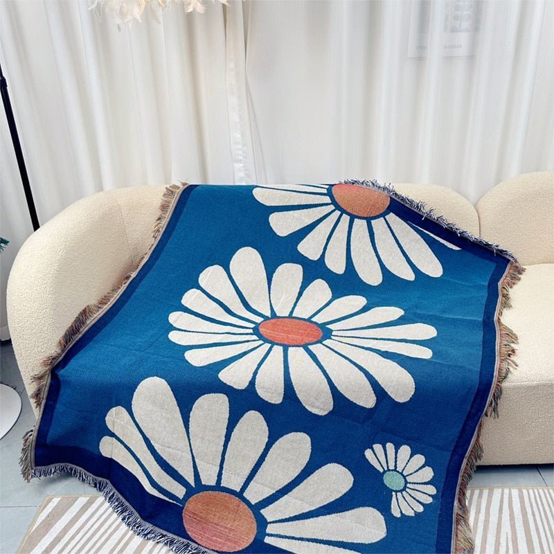 Stickad Jacquard Wthrowfilt för Mysig Heminredning