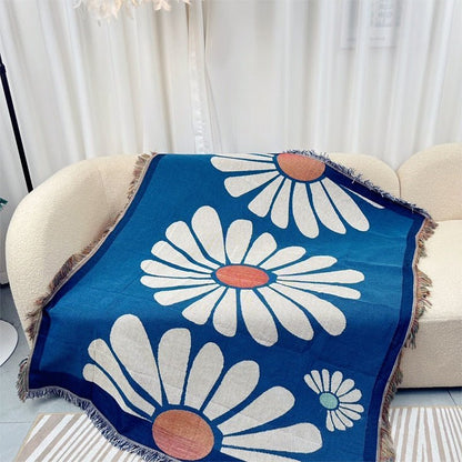 Stickad Jacquard Wthrowfilt för Mysig Heminredning