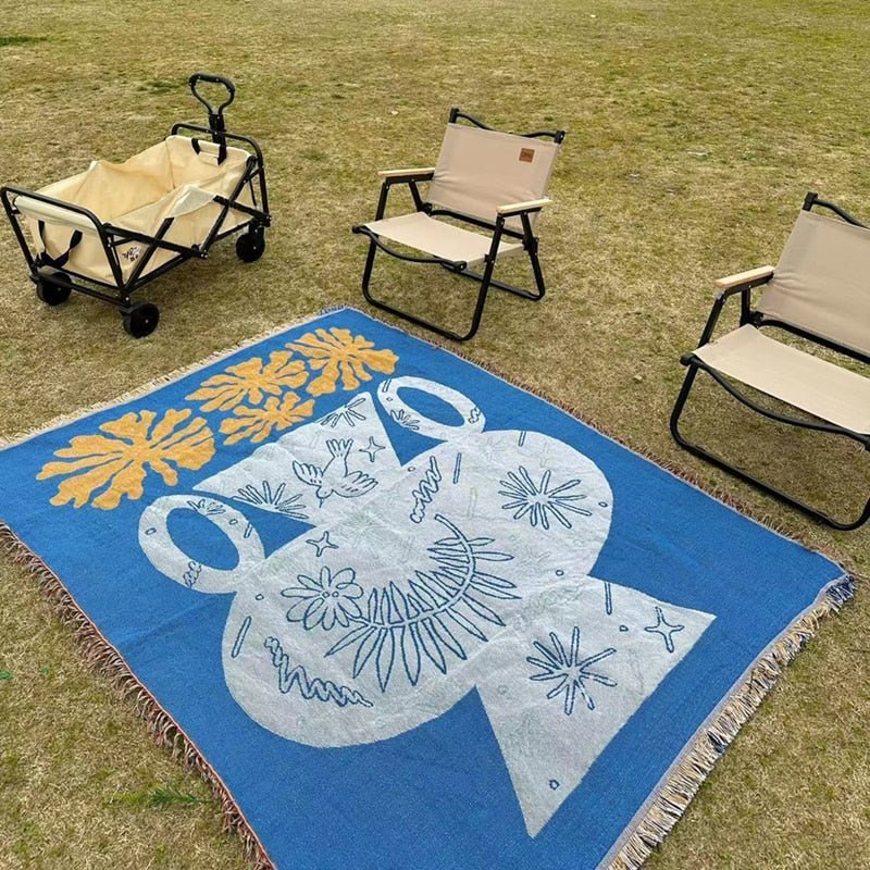 Stickad Jacquard Wthrowfilt för Mysig Heminredning