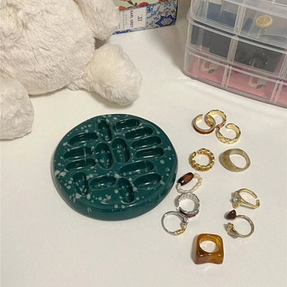 Handgjord Keramisk Dekorativ Mini Ringställsfat