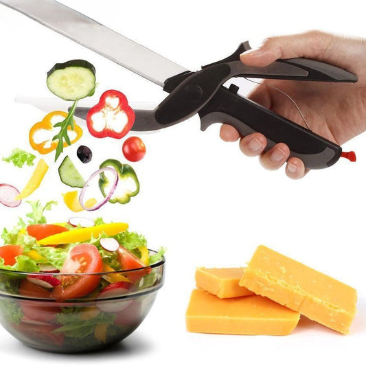 Carvallo ChopEase Duo | 2-i-1 Kniv & Skärbräda | Rostfritt stål blad | Kompakt & Tidsbesparande