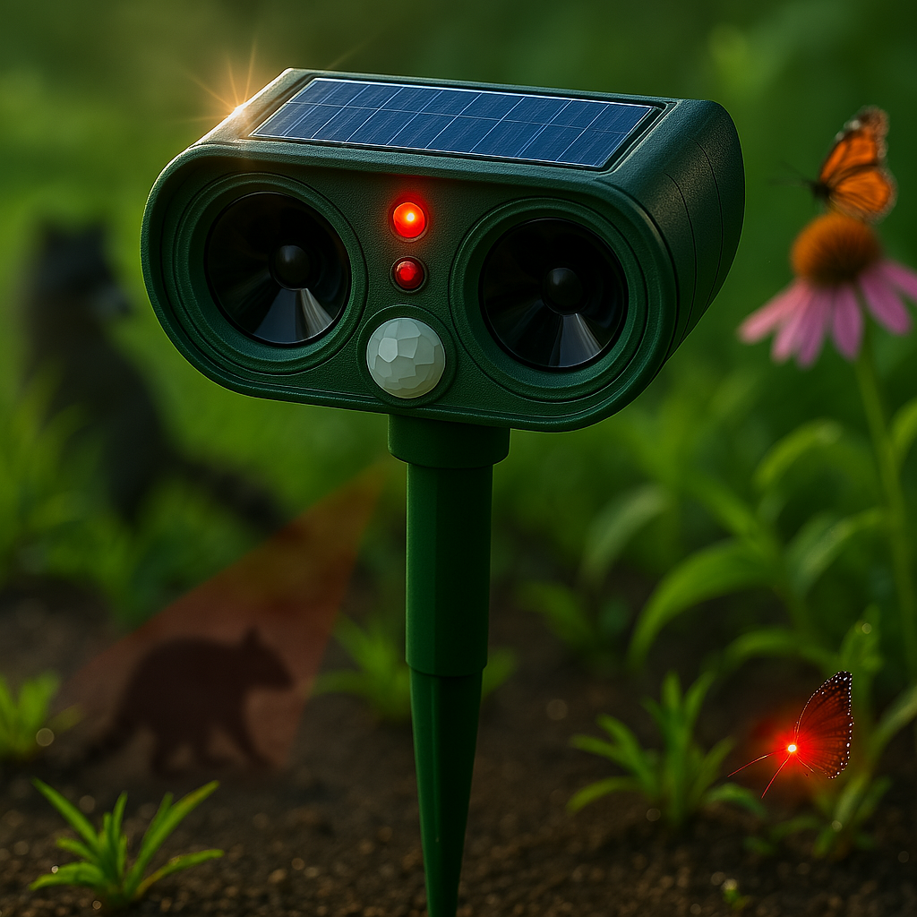 Trädgårdsskadedjursavvisare Solcellsrörelsesensor Enhet
