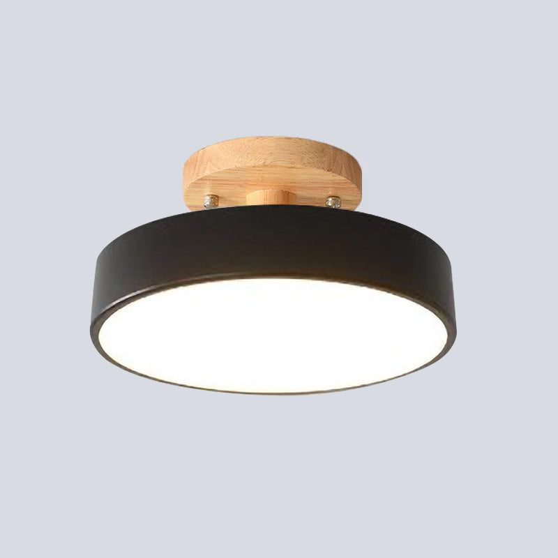 Färgglad Semi-flush LED Taklampa | 7.08×3.93 in | Modern Målad Trä &amp; Hardware Armatur | Brick by Brick