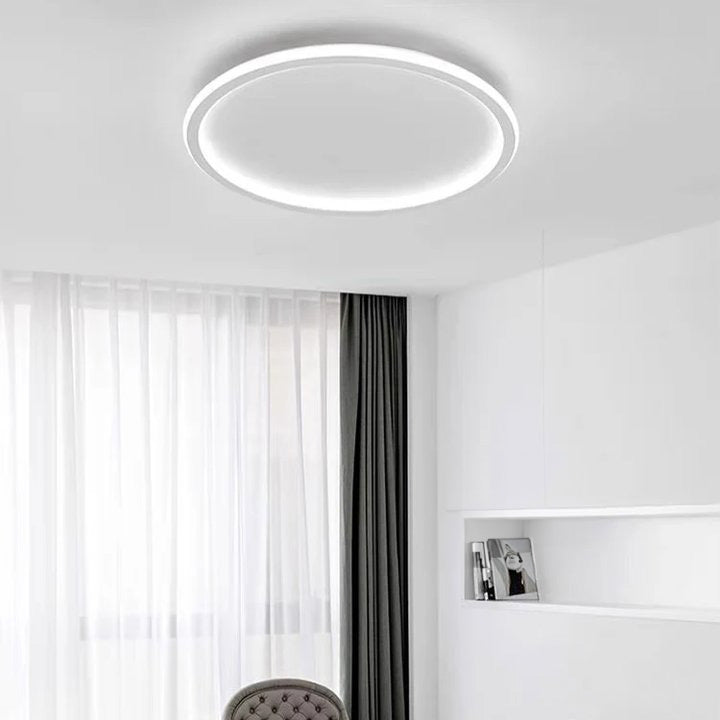 Ultra-tunn modern taklampa | Flush Mount LED för låga tak | Rund &amp; dimbar