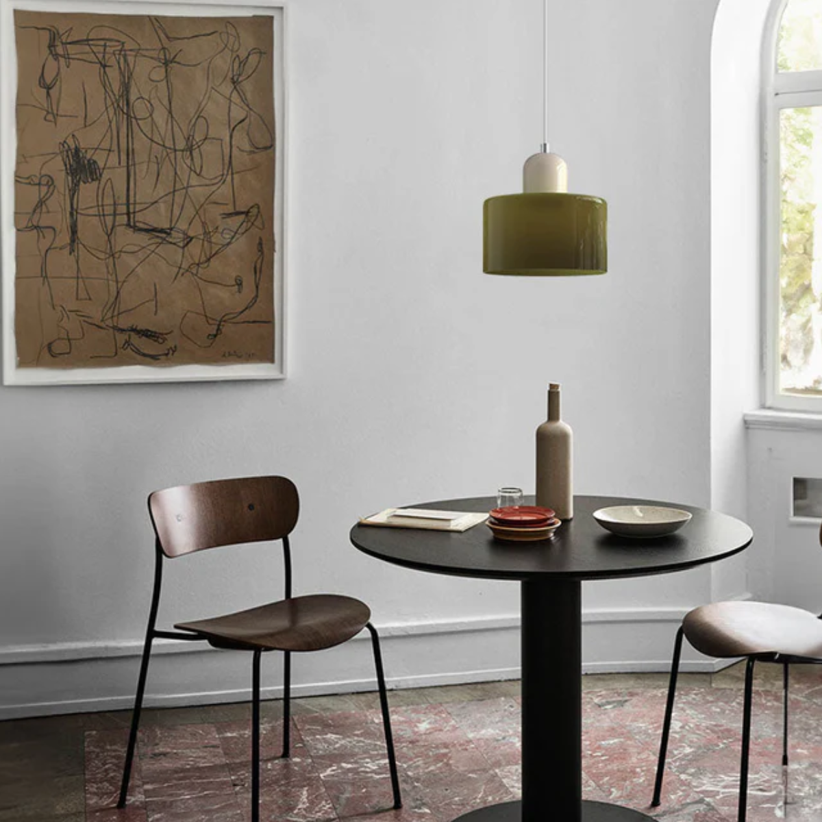 Formiva Pendel Lampa | Retro Modern Glas Skärm | Ambient E26 Belysning | Hårdkopplad Takarmatur