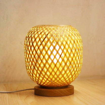 Bambu Boll Sänglampa - Naturlig Vävd Design Ljus