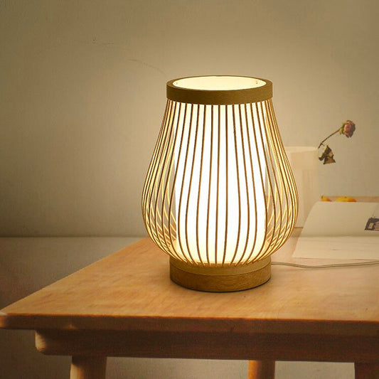 Bambu Lampa Sängbord - Handvävd Naturlig Design