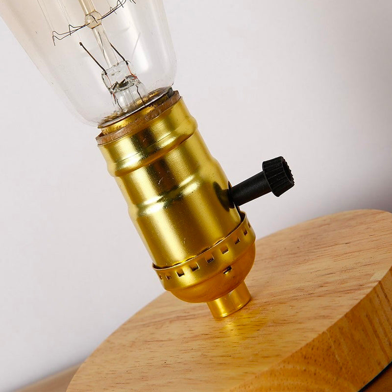 Edison trämadrasslamp med vintage stil och aluminiumbas