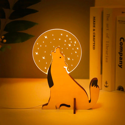 Trä Djurlampa Bäddside för Barn i Söt Design