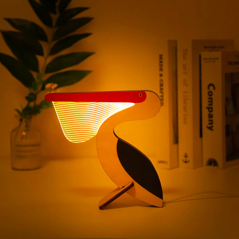 Trä Djurlampa Bäddside för Barn i Söt Design