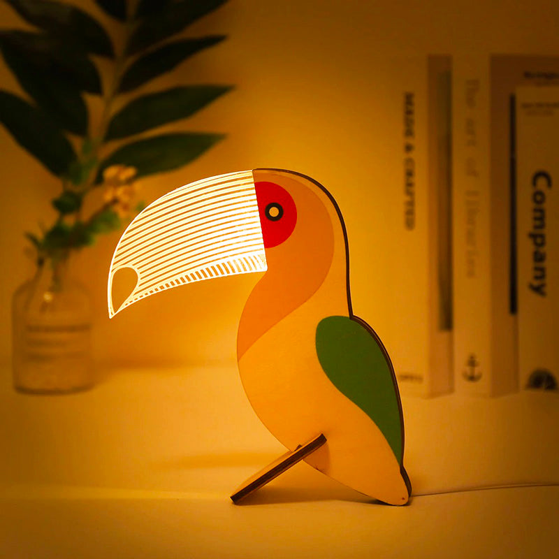 Trä Djurlampa Bäddside för Barn i Söt Design