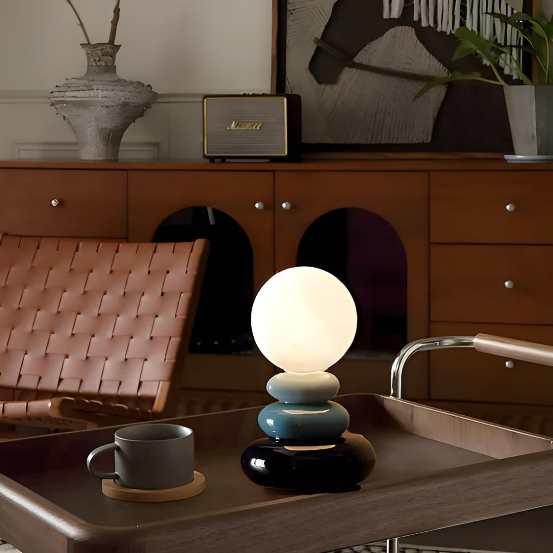 Carvallo - Modern Lampa Med Natursten För Fridfull Belysning