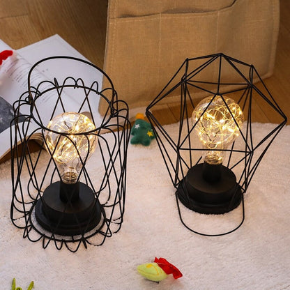 Industriell batteridriven sänglampa med färgglada pärlor