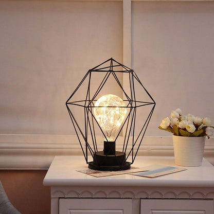 Industriell batteridriven sänglampa med färgglada pärlor