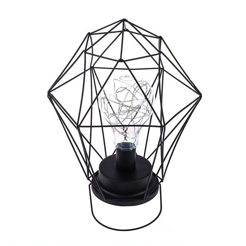 Industriell batteridriven sänglampa med färgglada pärlor