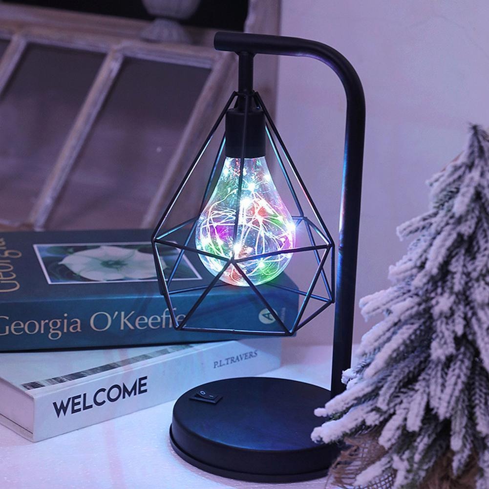 Trådlös industriell sänglamp med LED-lampa och vintage-stil