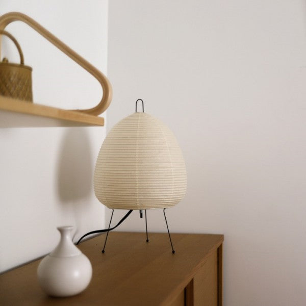 Akari Japansk Sänglampa med Papperskjol, Zen Stil