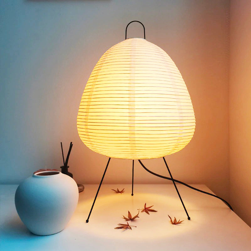 Akari Japansk Sänglampa med Papperskjol, Zen Stil