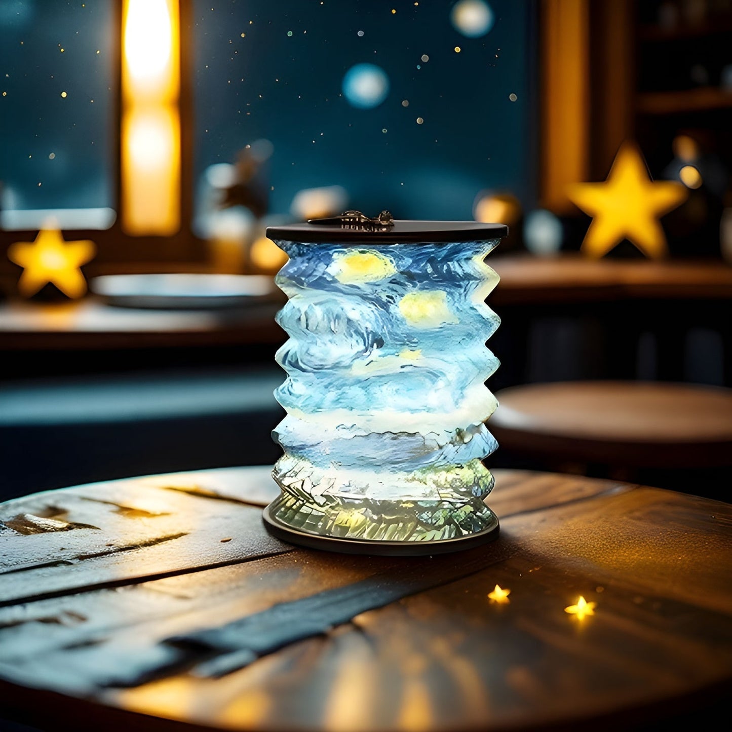 Carvallo Fällbar LED Bordslampa | USB-laddfunktion & Uppladdningsbar | Kompakt & Stilig | Stjärnhimmel-design