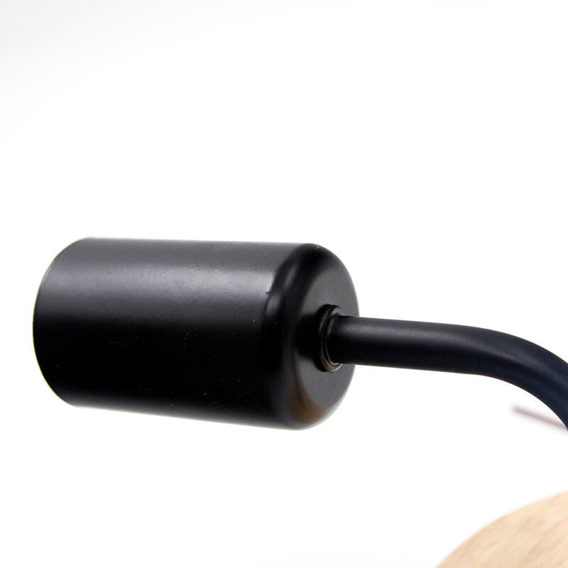 Svart/vit och trä väggsänglampa för moderna hem