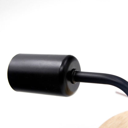 Svart/vit och trä väggsänglampa för moderna hem