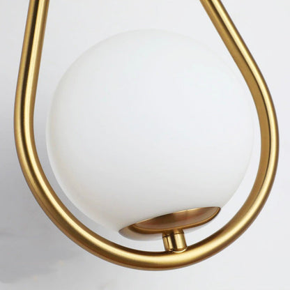 Guldfärgad metallkula väggsänglampa med USB-laddningsfunktion