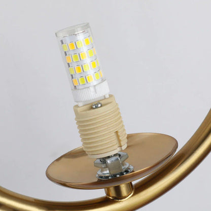 Guldfärgad metallkula väggsänglampa med USB-laddningsfunktion