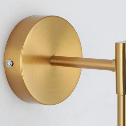 Guldfärgad metallkula väggsänglampa med USB-laddningsfunktion