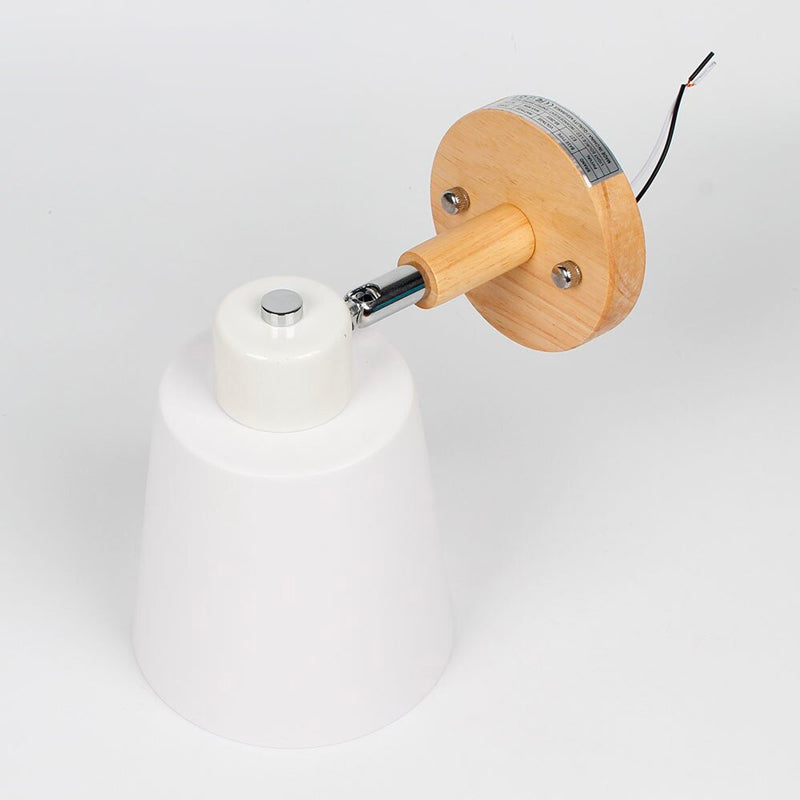 Trä Modern Vägg Sänglampa med Vintage Klockform