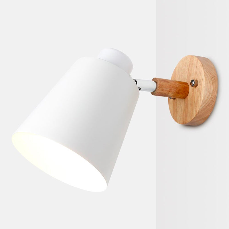 Trä Modern Vägg Sänglampa med Vintage Klockform