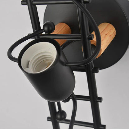 Industriell Original Väggsänglampett med Metall och Trä