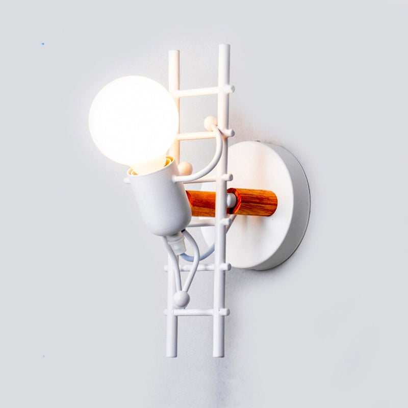 Industriell Original Väggsänglampett med Metall och Trä