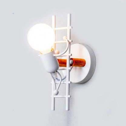 Industriell Original Väggsänglampett med Metall och Trä