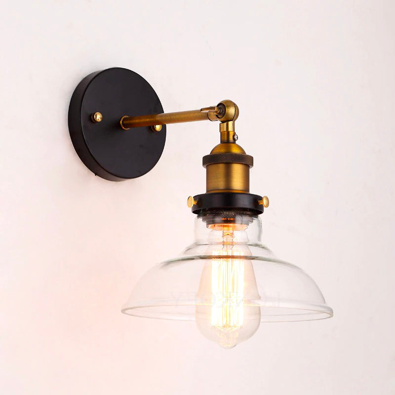 Vintage Glas Väggsänglampa i Klassisk Design